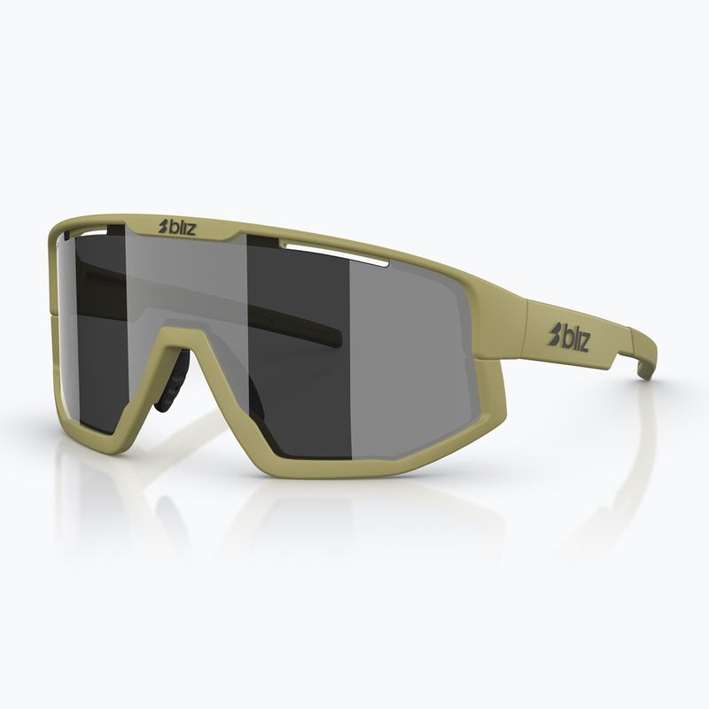 Ochelari de soare Bliz Fusion matte amber green/smoke silver mirror