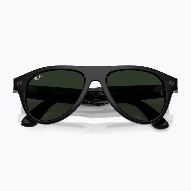 Ochelari cu cameră Ray-Ban Meta Aviator shiny black/trs g. green 9