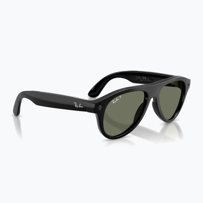 Ochelari cu cameră Ray-Ban Meta Aviator shiny black/g15 green polar 4