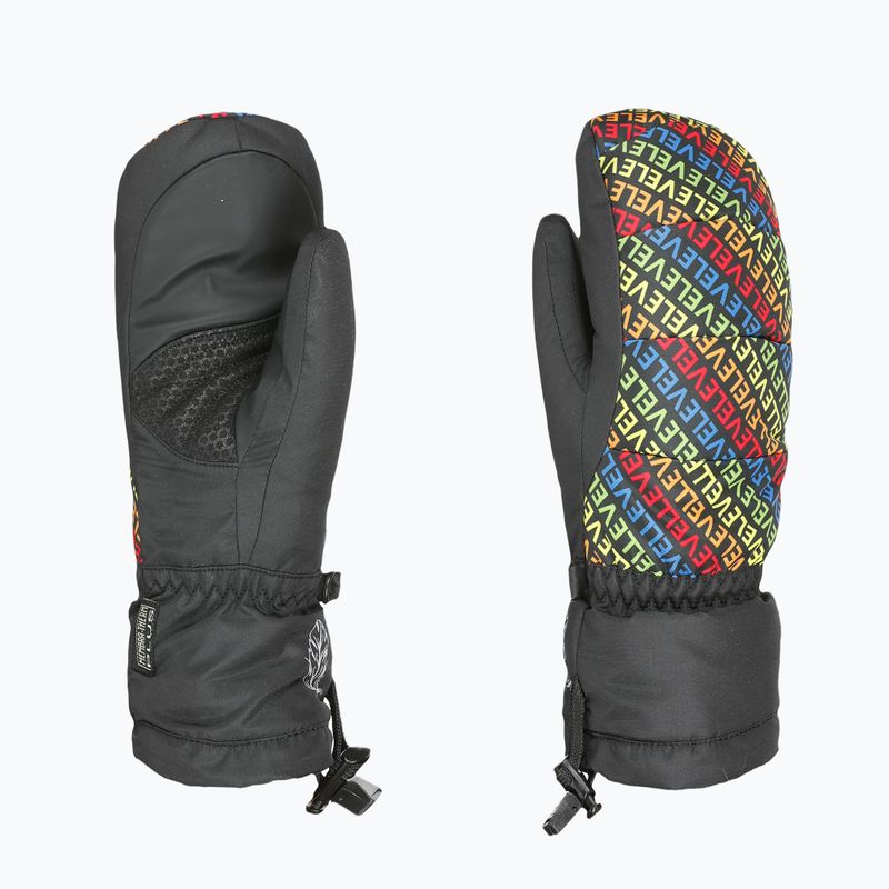 Mănuși de snowboard pentru copii Level Rainbow Down JR Mitt logos