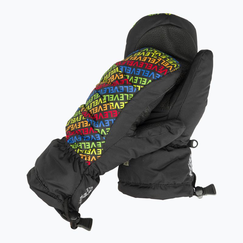 Mănuși de snowboard pentru copii Level Rainbow Down JR Mitt logos