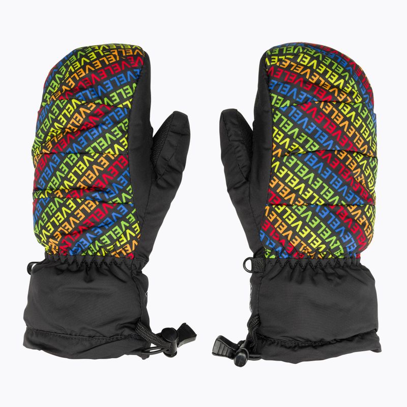 Mănuși de snowboard pentru copii Level Rainbow Down JR Mitt logos