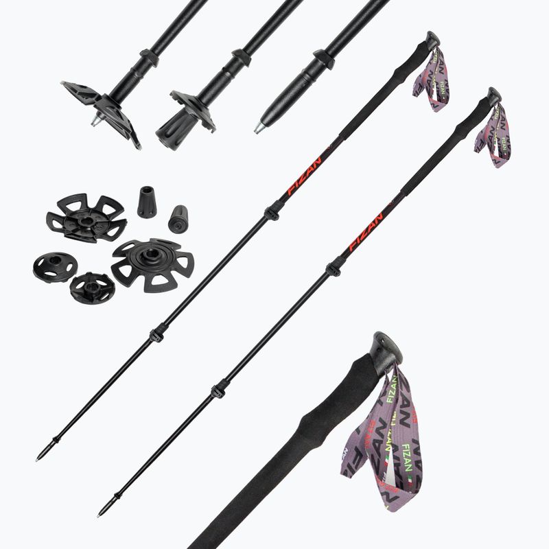 Fizan Elbrus trekking poles negru-roșu S20 7507 5