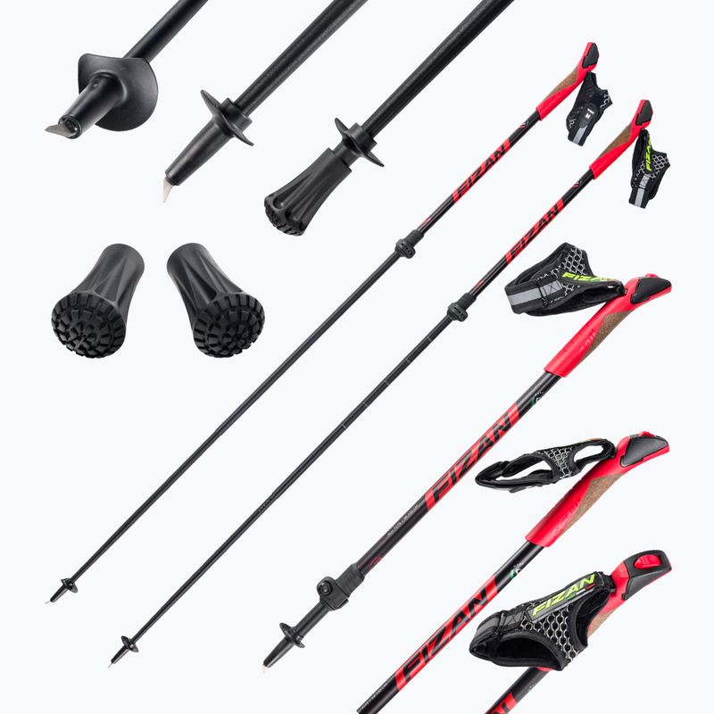 Bețe de mers nordic FIZAN Revolution PRO roșu S22 7532 5