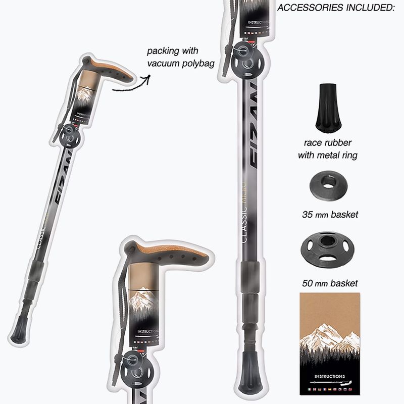 Bețe de nordic walking  Fizan Classic Micro grey 3