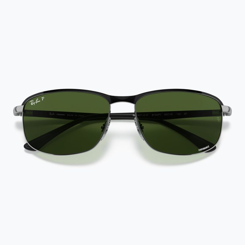 Ochelari de soare Ray-Ban Rb3671 Polarized+ Lenses black silver/dark green polarized+ 3