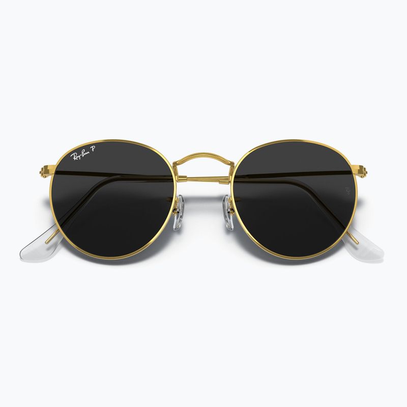 Ochelari de soare Ray-Ban Round Metal gold/black polarized 3