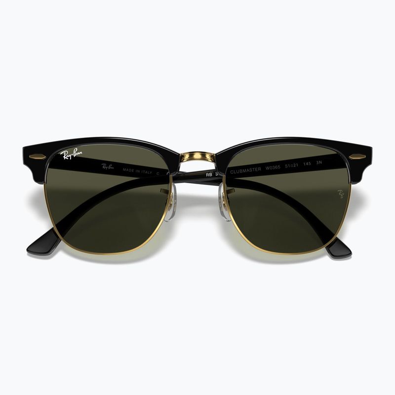 Ochelari de soare Ray-Ban Clubmaster Classic black/gold/green g-15 3