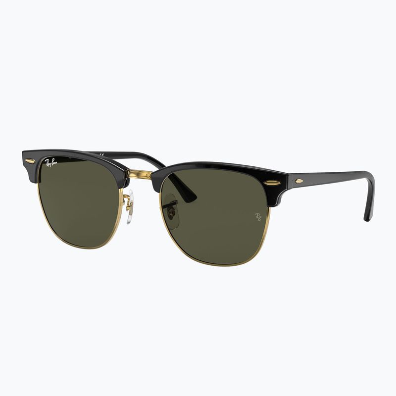 Ochelari de soare Ray-Ban Clubmaster Classic black/gold/green g-15 4