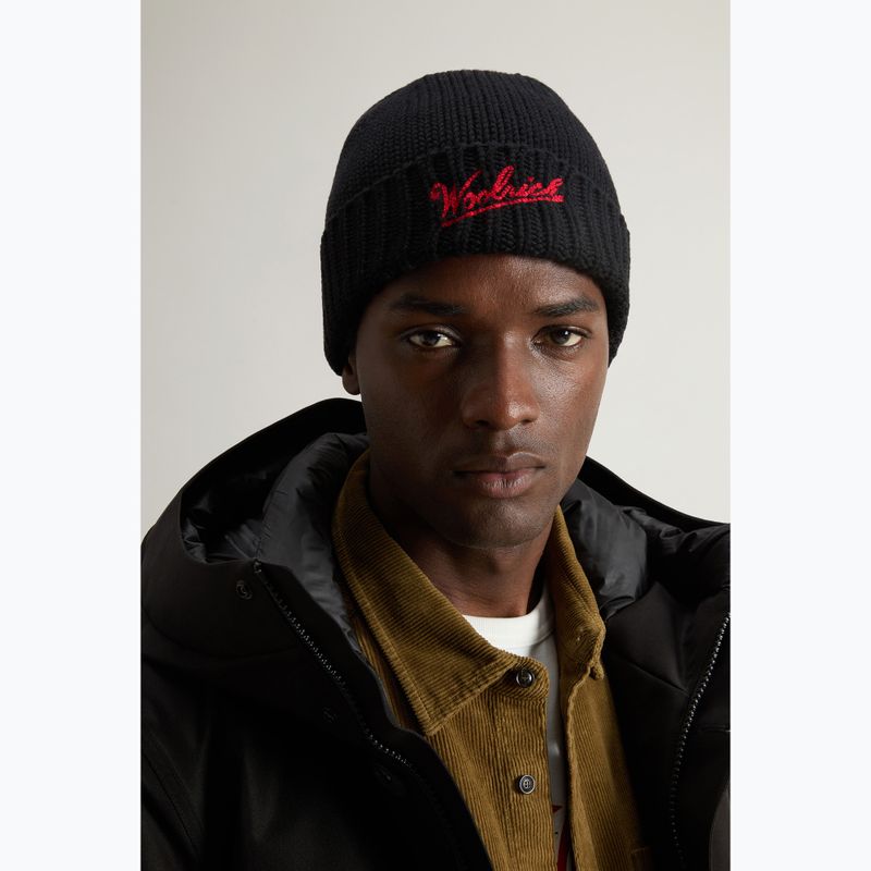 Căciulă de iarnă pentru bărbați Woolrich Merino Wool Logo Beanie black 6