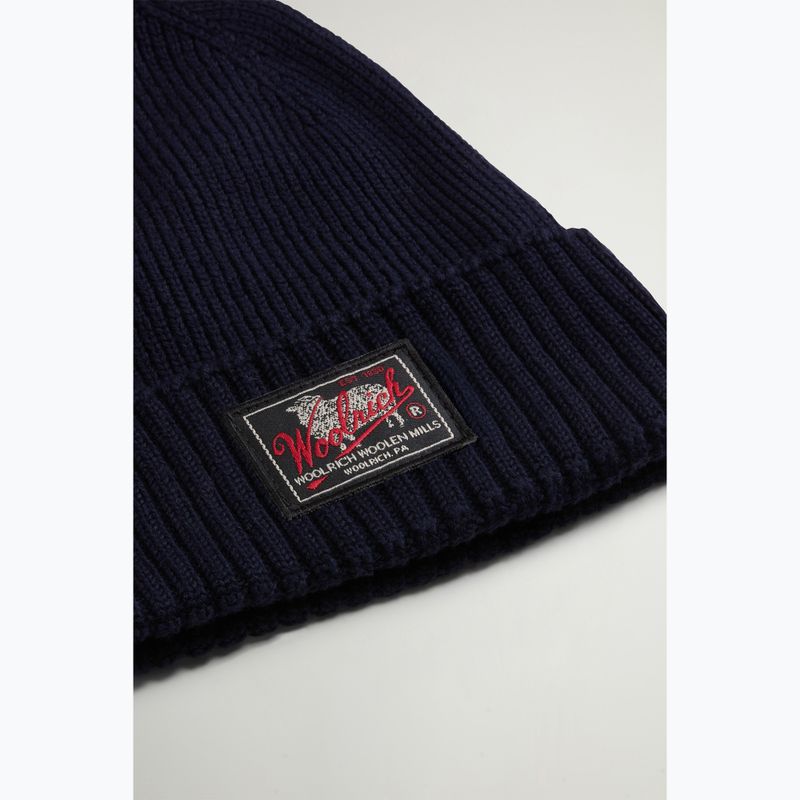 Căciulă de iarnă pentru bărbați Woolrich Legacy Patch Beanie melton blue 3