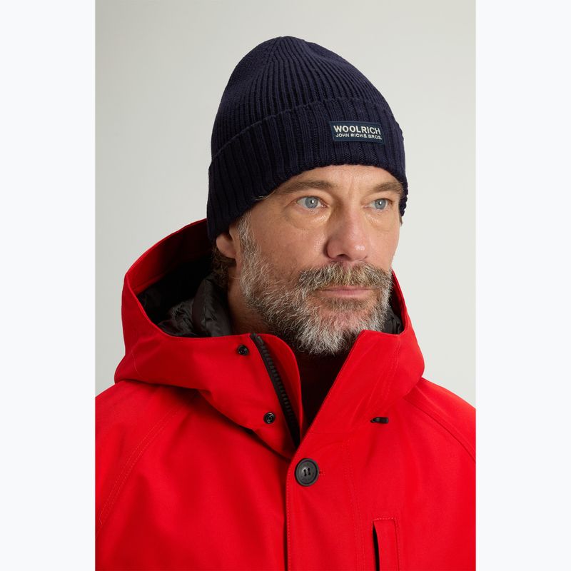 Căciulă de iarnă pentru bărbați Woolrich Legacy Patch Beanie melton blue 4