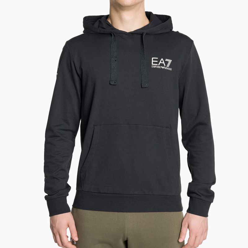 EA7 Emporio Armani Emporio Armani Train Logo Series Hoodie Extended Logo Coft blu noapte albastră/albastră cu logo-ul bluză de bărbați
