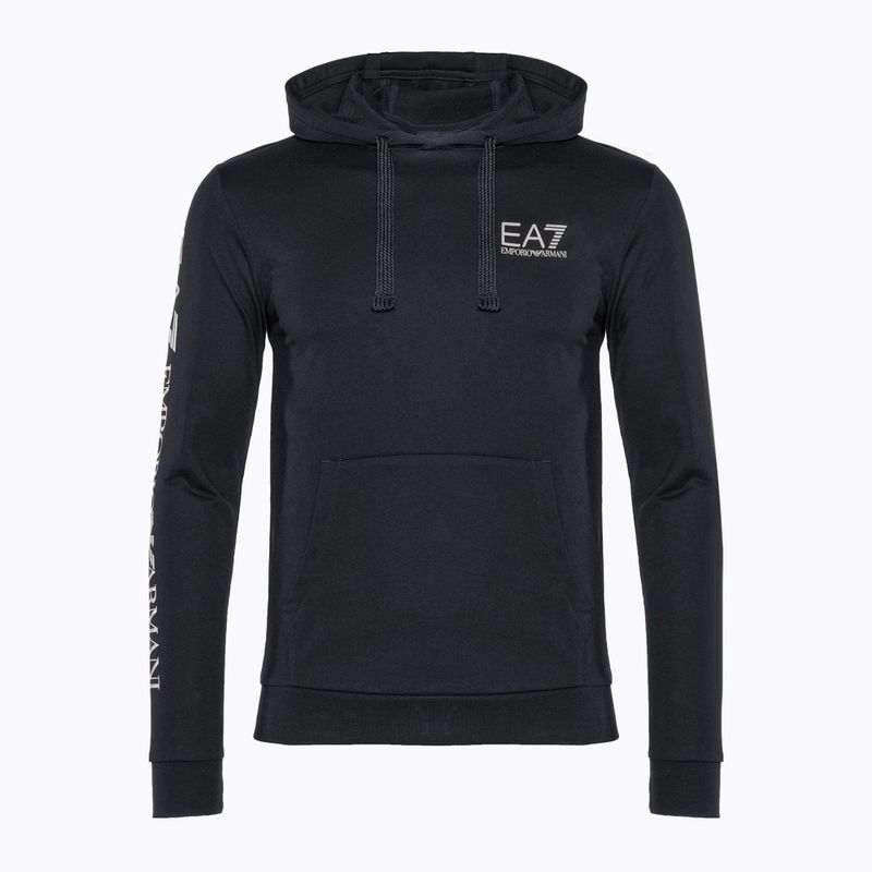 EA7 Emporio Armani Emporio Armani Train Logo Series Hoodie Extended Logo Coft blu noapte albastră/albastră cu logo-ul bluză de bărbați 5