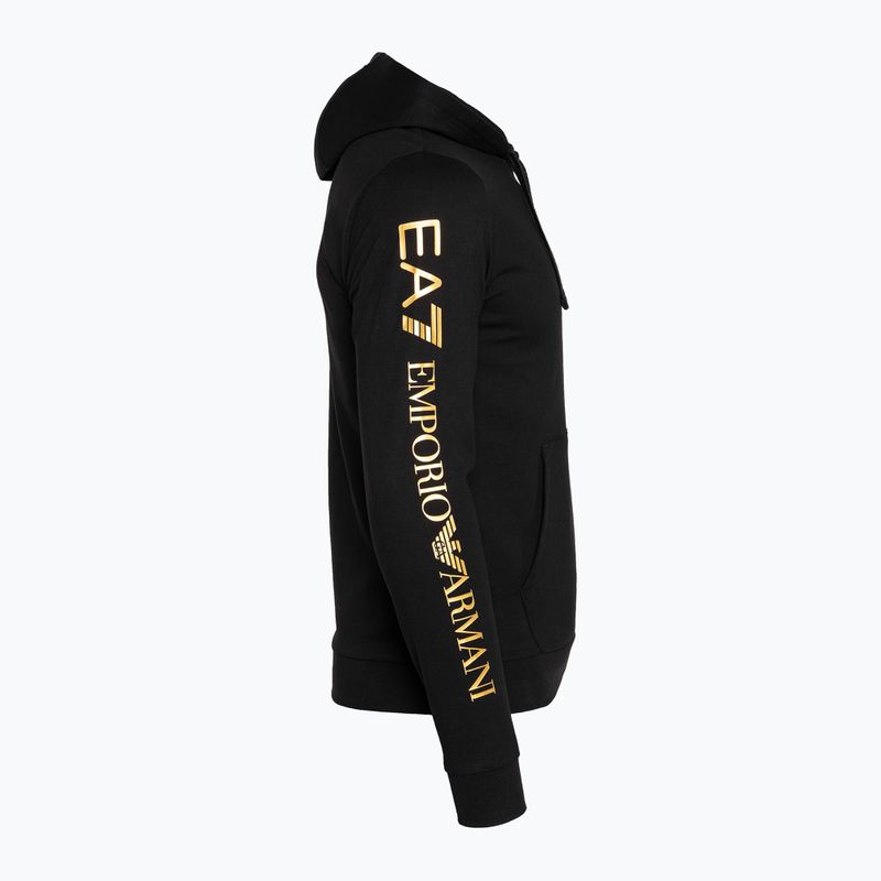 EA7 Emporio Armani Emporio Armani Train Logo Series Hoodie Extended Logo Coft negru/aur tricou cu logo negru/auriu pentru bărbați 8