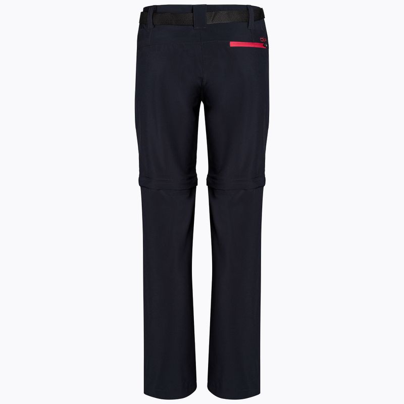 Pantaloni de trekking pentru femei CMP Zip Off 05UG negru/roz 3T51446/05UG/D34 2