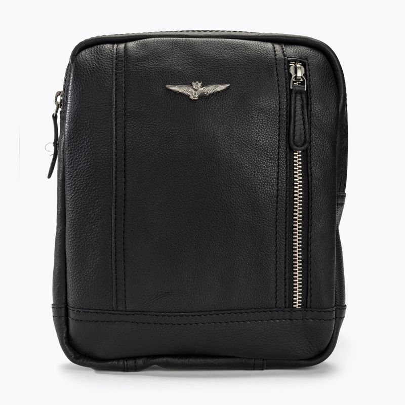 Borsetă pentru bărbați Aeronautica Militare Leather Shoulder black