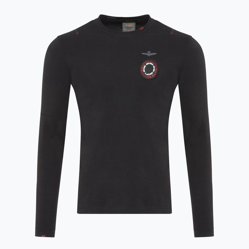 Longsleeve pentru bărbați Aeronautica Militare Flying Team jet black
