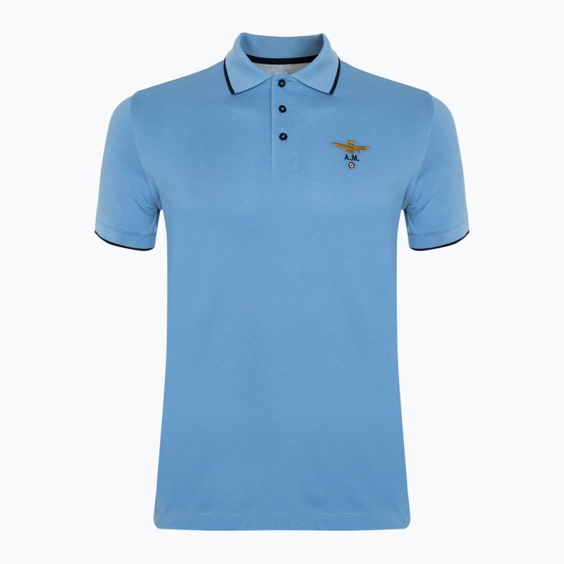 Tricou polo pentru bărbați Aeronautica Militare Essential light blue