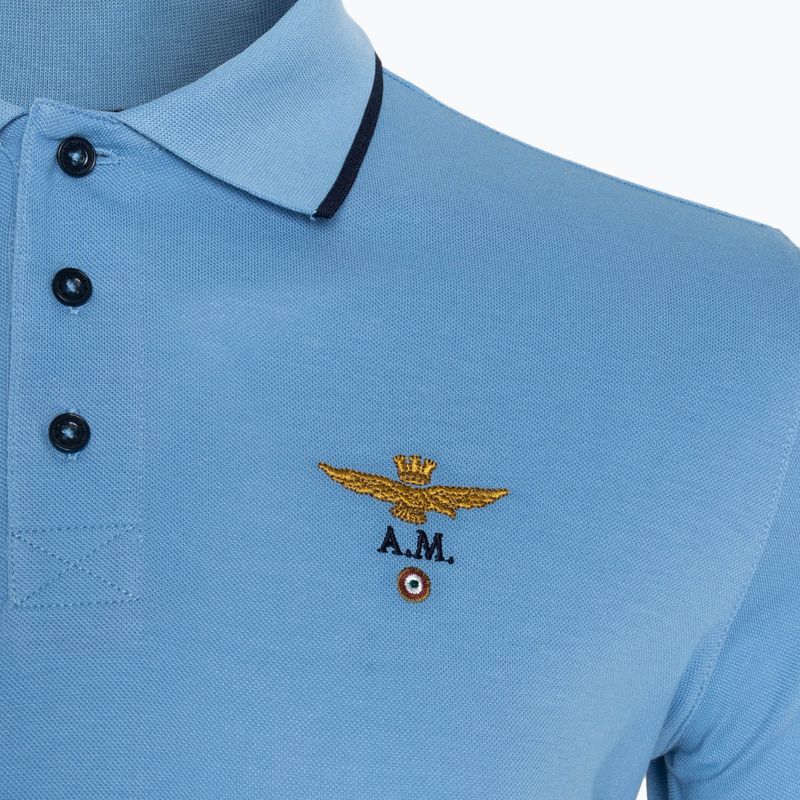 Tricou polo pentru bărbați Aeronautica Militare Essential light blue 3