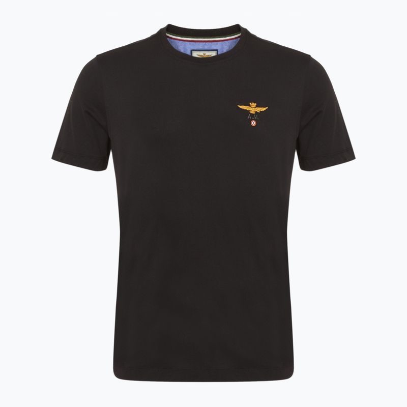 Bărbați Aeronautica Militare Essential jet negru T-shirt
