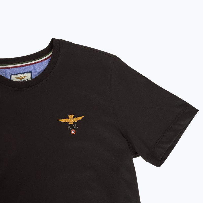Bărbați Aeronautica Militare Essential jet negru T-shirt 3