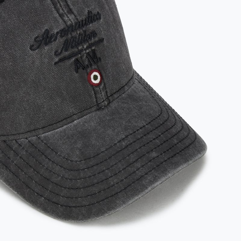 Bărbați Aeronautica Militare baseball cap 251HA1204CT2476 negru spălat 3