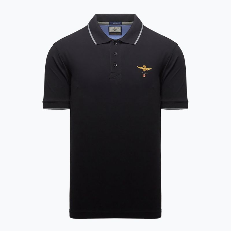 Tricou polo pentru bărbați Aeronautica Militare 262PO1308UP00082 Polo jet black
