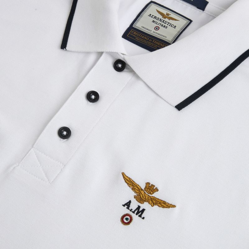 Tricou polo pentru bărbați Aeronautica Militare 262PO1308UP00082 Polo off white 3