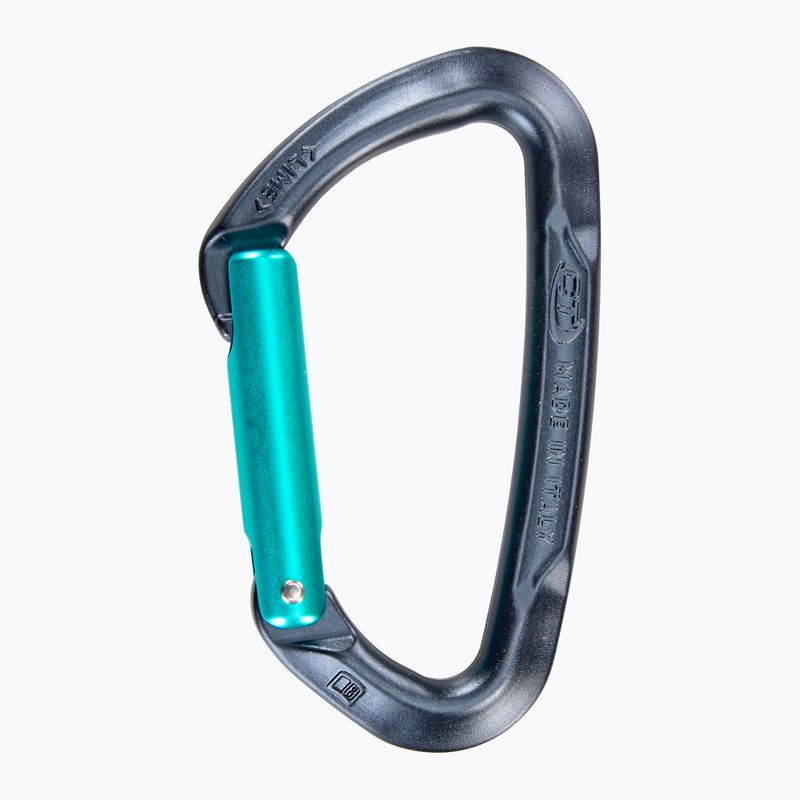Escaladă Tehnologie de alpinism Lime S carabină gri-albastru 2C45600SHI