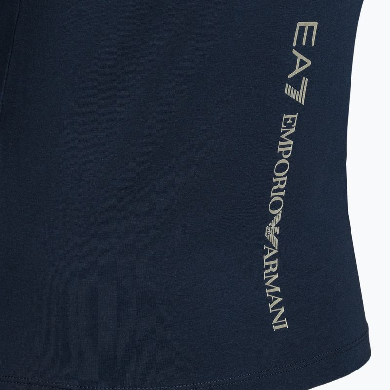 Tricou EA7 Emporio Armani Train pentru femei, de culoare albastru marin strălucitor/logo auriu deschis