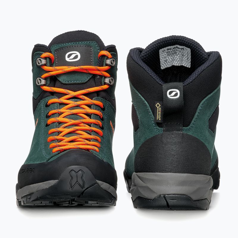 Încălțăminte de trekking pentru femei SCARPA Mojito Hike GTX botanic green/orange pop 12