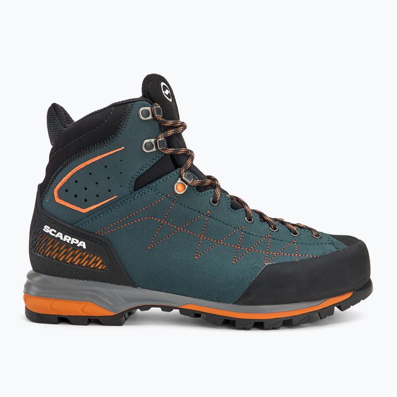 Încălțăminte de trekking pentru bărbați SCARPA Zodiac TRK GTX petrol/rust orange 2
