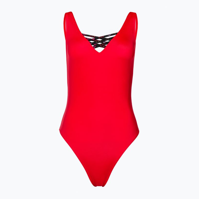 Costum de baie dintr-un element pentru femei EA7 Emporio Armani Water Sports BW Tape rosso