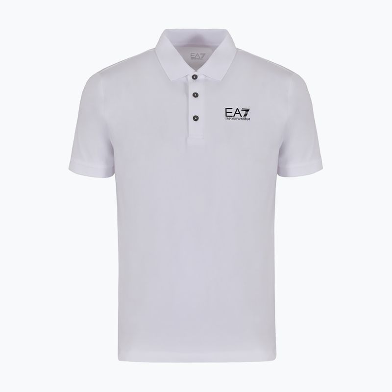 Tricou polo alb EA7 Emporio Armani Train Visibility pentru bărbați EA7 Emporio Armani Train Visibility