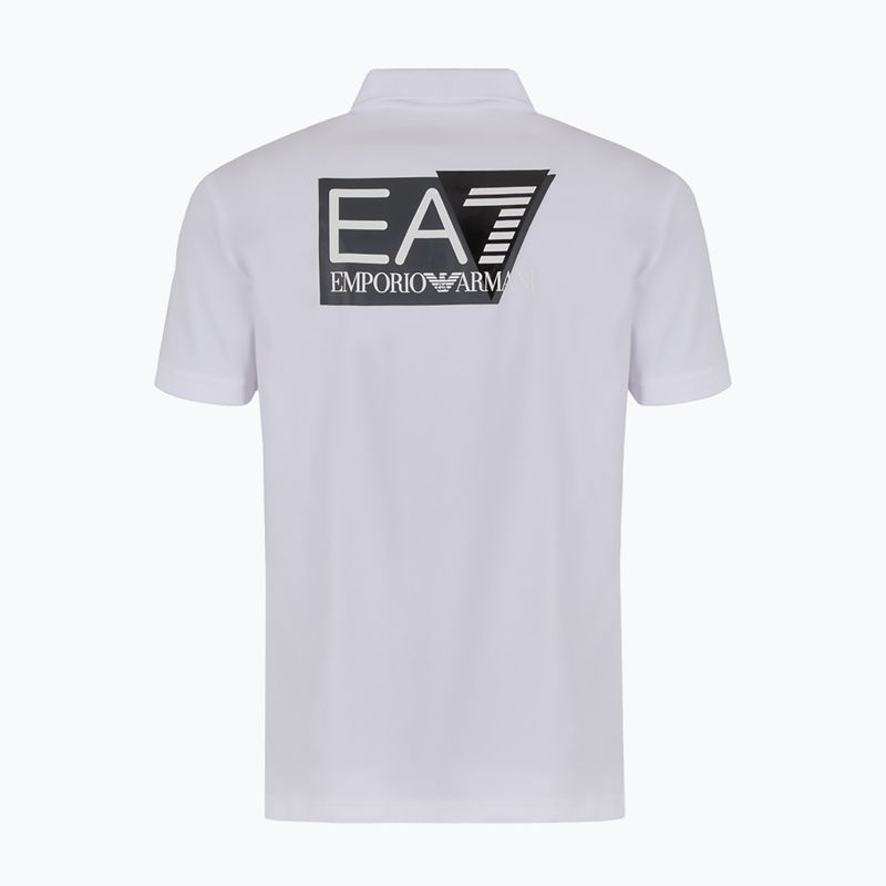 Tricou polo alb EA7 Emporio Armani Train Visibility pentru bărbați EA7 Emporio Armani Train Visibility 2