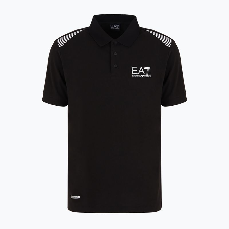 Tricou polo pentru bărbați EA7 Emporio Armani Train 7 Lines negru