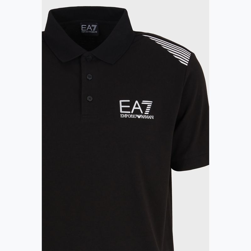 Tricou polo pentru bărbați EA7 Emporio Armani Train 7 Lines negru