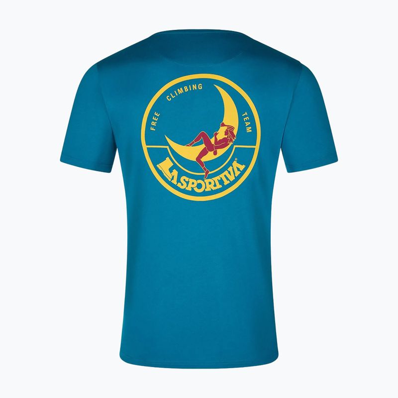 Tricou pentru bărbați La Sportiva Climbing on the Moon turchese/giallo 2
