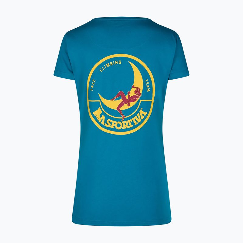 Tricou pentru femei La Sportiva Climbing on the Moon turchese/giallo 2