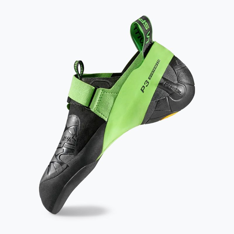 Încălțăminte de cățărare pentru bărbați La Sportiva Skwama Vegan black/flash green 3