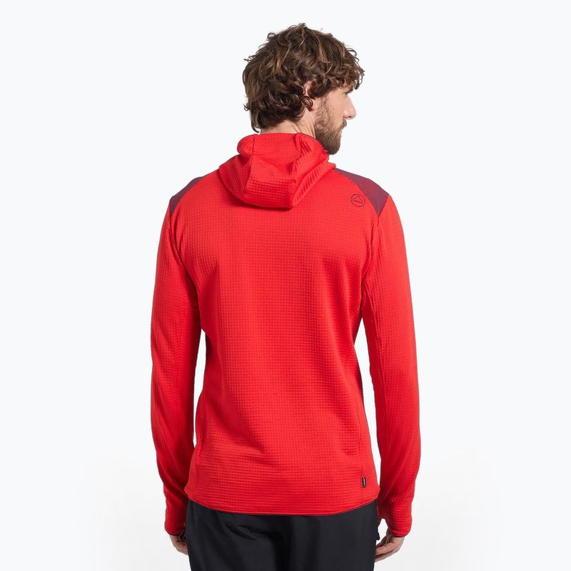 Bluză termoactivă pentru bărbați La Sportiva Lucendro Thermal Hoody mountain red/redwood 2