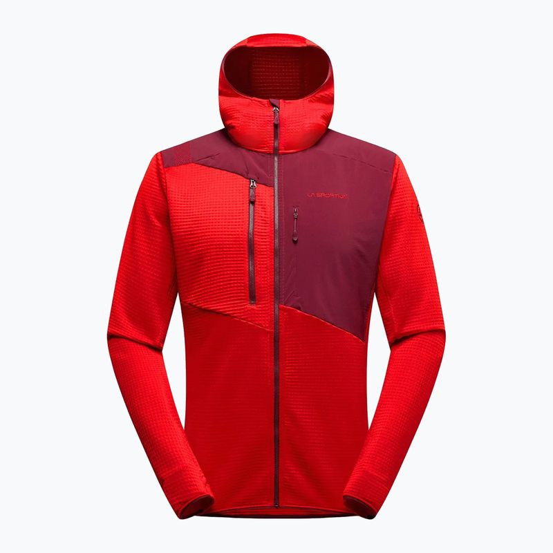 Bluză termoactivă pentru bărbați La Sportiva Lucendro Thermal Hoody mountain red/redwood 3
