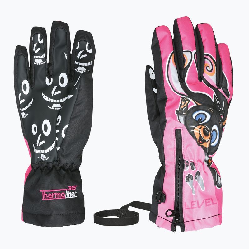 Mănuși de schi pentru copii Level Lucky hot pink
