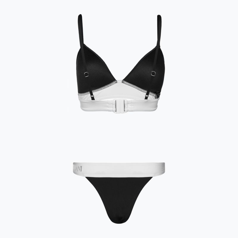Costum de baie din două elemente pentru femei EA7 Emporio Armani Water Sports BW Maxi Logo bianco/nero 2