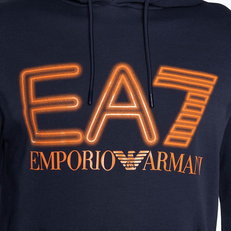 EA7 Emporio Armani Emporio Armani Train Logo Series Oversize Logo Hoodie Coft albastru marin pentru bărbați 7