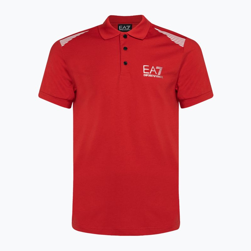 Tricou polo pentru bărbați EA7 Emporio Armani Train 7 Lines salsa pentru bărbați