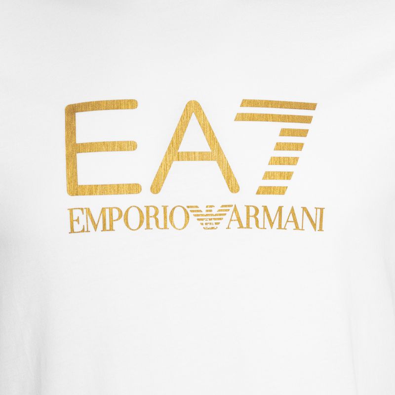 Bărbați EA7 Emporio Armani Train Gold Label Tee Pima Big Logo alb 3