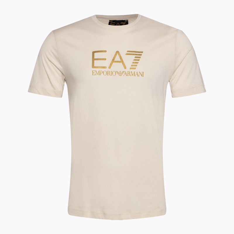 Tricou pentru bărbați EA7 Emporio Armani Train Gold Label Tee Pima cu logo mare pentru zilele ploioase