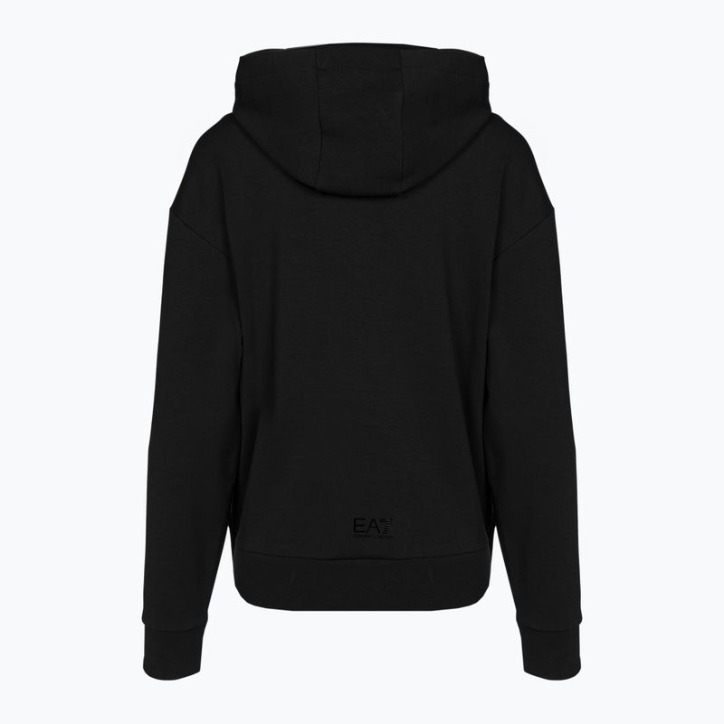 EA7 Emporio Armani Emporio Armani Train Logo Series Hoodie negru oglindă/logo negru pentru femei 2